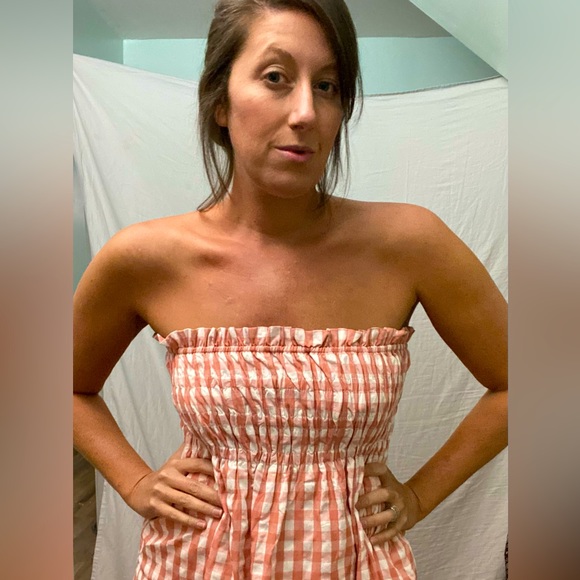 ME dress size L gingham strapless - Picture 3 of 3
